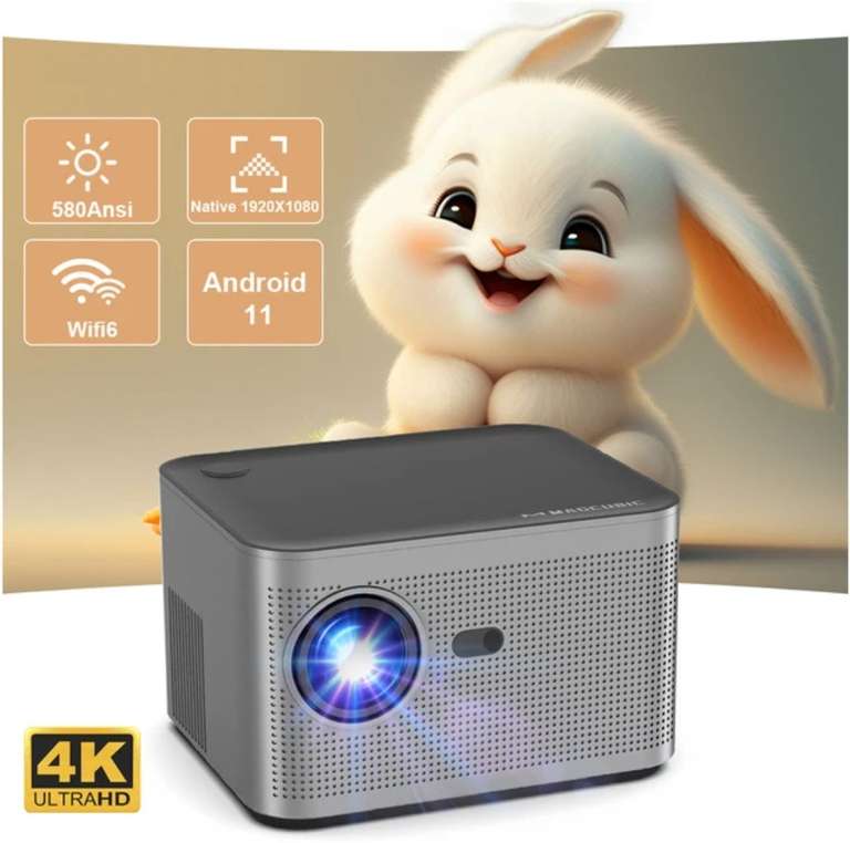 Magcubic-proyector hy350 para cine en casa, dispositivo con Android 11, 4K