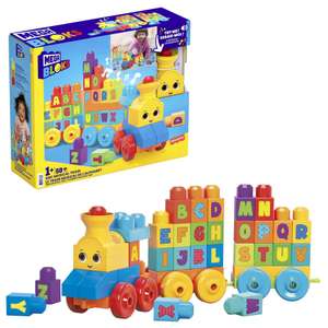 Mega Bloks Tren musical ABC, juguete de construcción para bebé +1 año