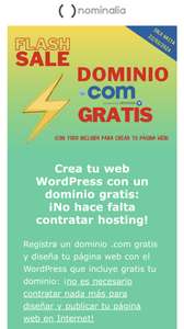 Dominio .com gratis (durante 1 año)