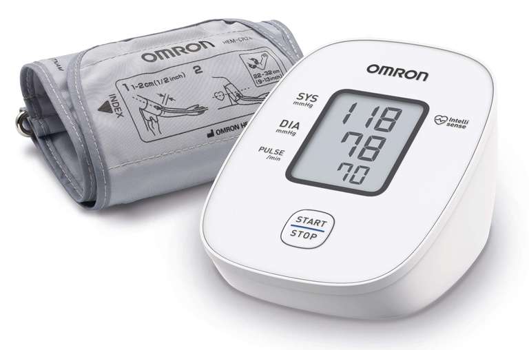 OMRON X2 Basic Tensiómetro de Brazo digital, medición precisa de la presión arterial y el pulso, validado clinicamente, 1 Unidad