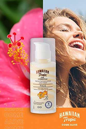 HAWAIIAN Tropic - SPF 30 Loción facial Silk Hydration - Solar Protective de cara & Ultra-Ligera - Pack de 3 [4'87€/ud]
