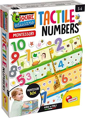 Lisciani - Montessori - Caja táctil con números, 8.49€ juego la casita de los animales- Juego Educativo Preescolar
