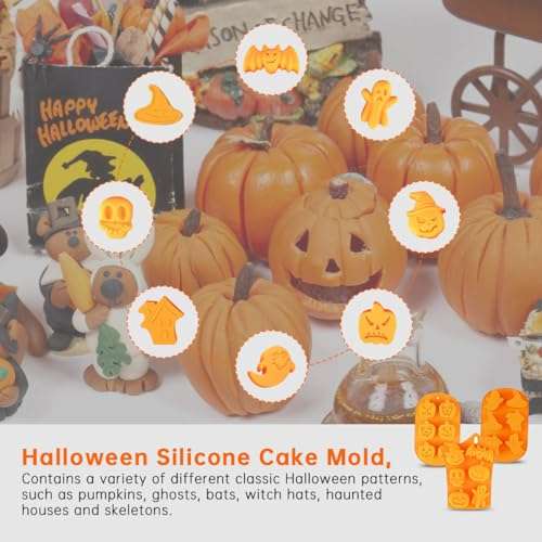 3 moldes de silicona para hornear de Halloween