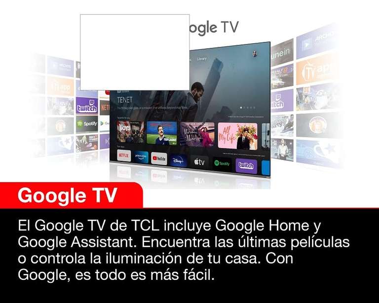 TCL QLED 55C639 - Smart TV 55" con 4K HDR Pro, Google TV con Sonido Onkyo, Motion Clarity, Google Assistant Incorporado