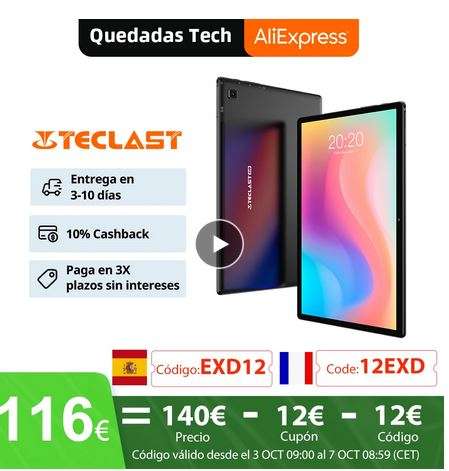 Tablet Teclast M40, 6GB/128GB y 4G - Desde España