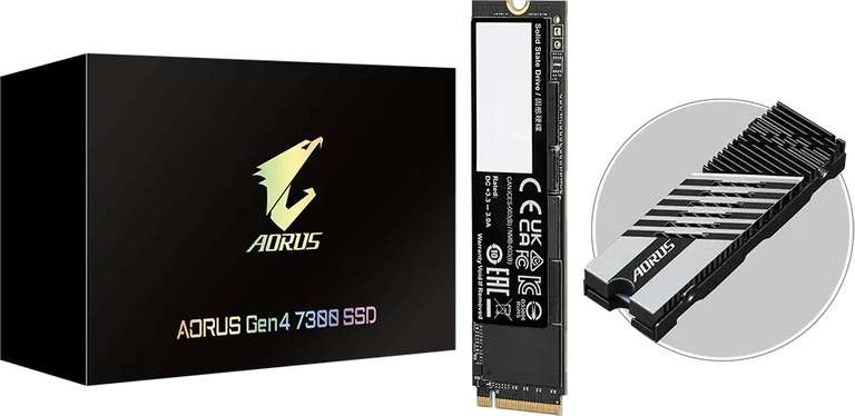 Gigabyte AORUS Gen4 7300 SSD 2TB M.2 PCIe 4.0 Con disipador (1TB por 80€)