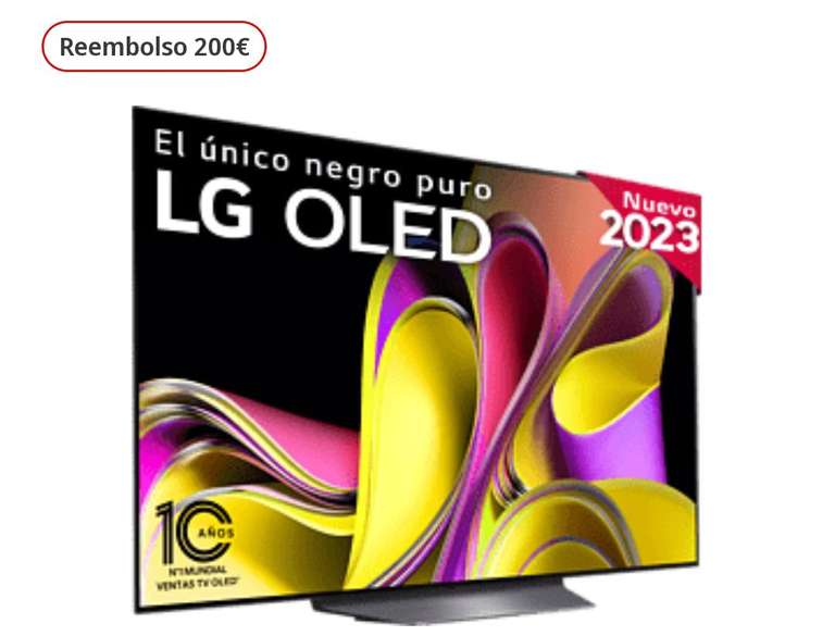 TV OLED 55" - LG OLED55B36LA, UHD 4K, Inteligente α7 4K Gen6, Smart TV +Reembolso de 200€