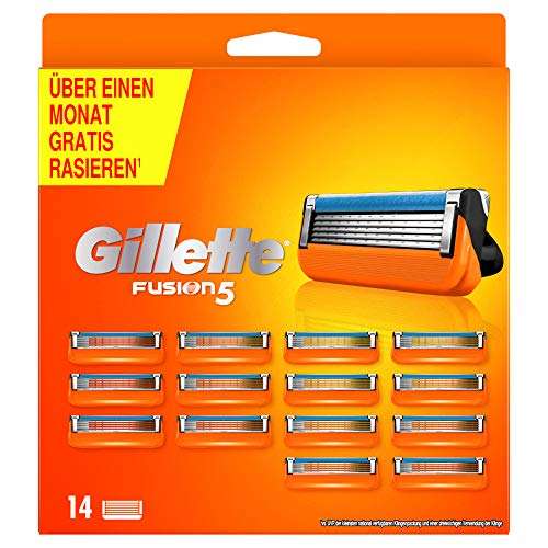 Gillette Fusion 5 cuchillas de afeitar para hombre, 14 cuchillas de repuesto para maquinilla de afeitar en húmedo con 5 hojas