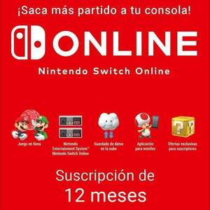 Nintendo Switch Online 12 Meses (Individual, Familiar)