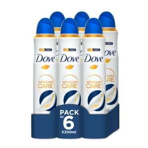 Dove Advanced Care Desodorante Original Protección 72 horas Spray 200ml, pack de 6 unidades
