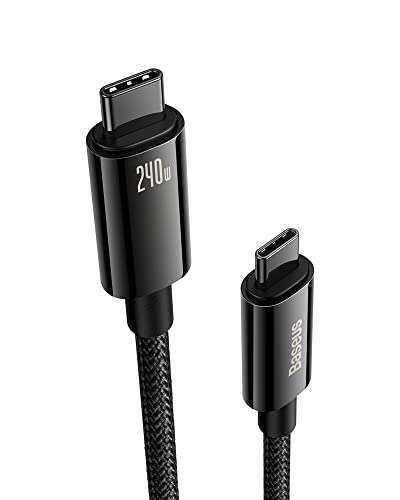Baseus Cable USB C-USB C Carga Rápida 240W, 1M Cable Cargador Tipo C PD