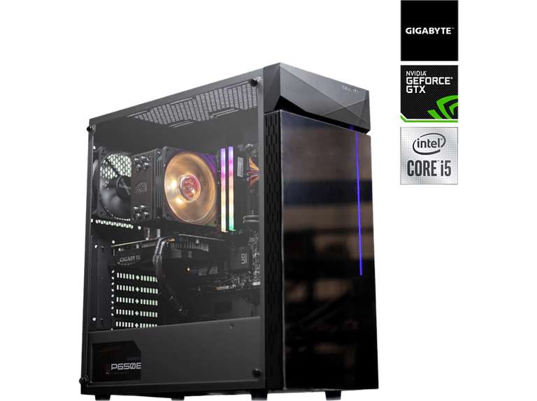 PC gaming - PC Clon By Gigabyte B560M, Intel Core i5-10400F, 16 GB RAM, 512 GB SSD, GTX 1650 D6 OC 4G, W11H