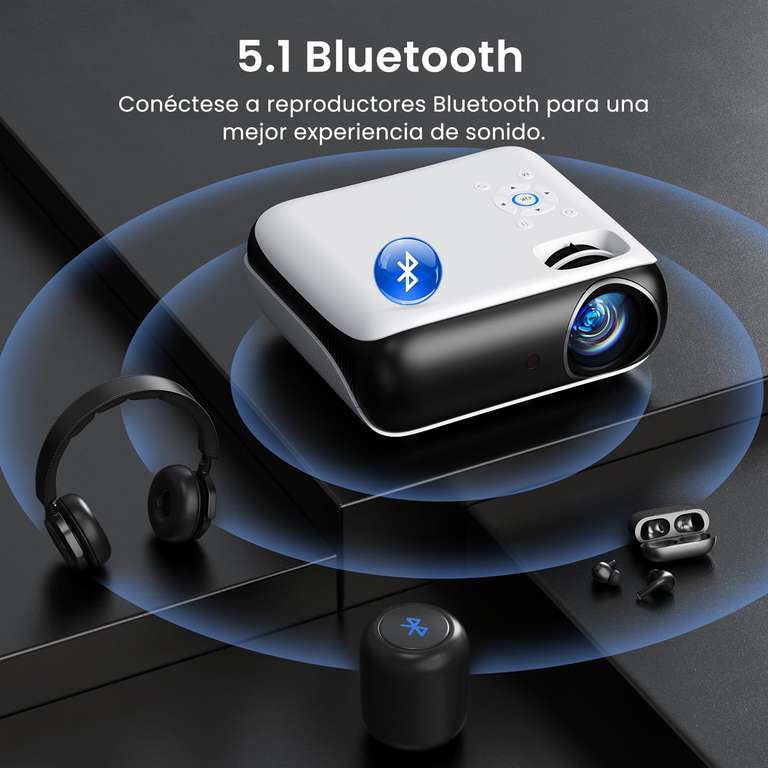 Proyector 4K WiFi 6 NetfIix Certificado - Autofoco, Corrección Automática, Altavoces Duales Y Sonido 3D, Ideal Para Cine En Casa