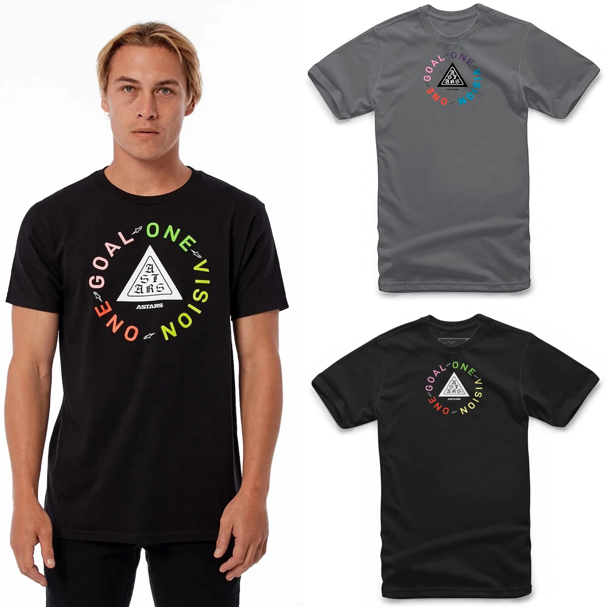 Camiseta ALPINESTARS Triad | 100% algodón | Hombre | Negra de M a 2XL / Gris de S a 2XL | Envío GRATIS a punto InPost