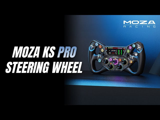 Volante simulador Moza KS Pro 300 mm fibra carbono pantalla 2,99" RGB