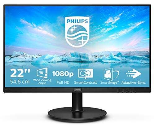 Philips Monitors 221V8/00-22", FHD, 75Hz, VA, Flicker Free