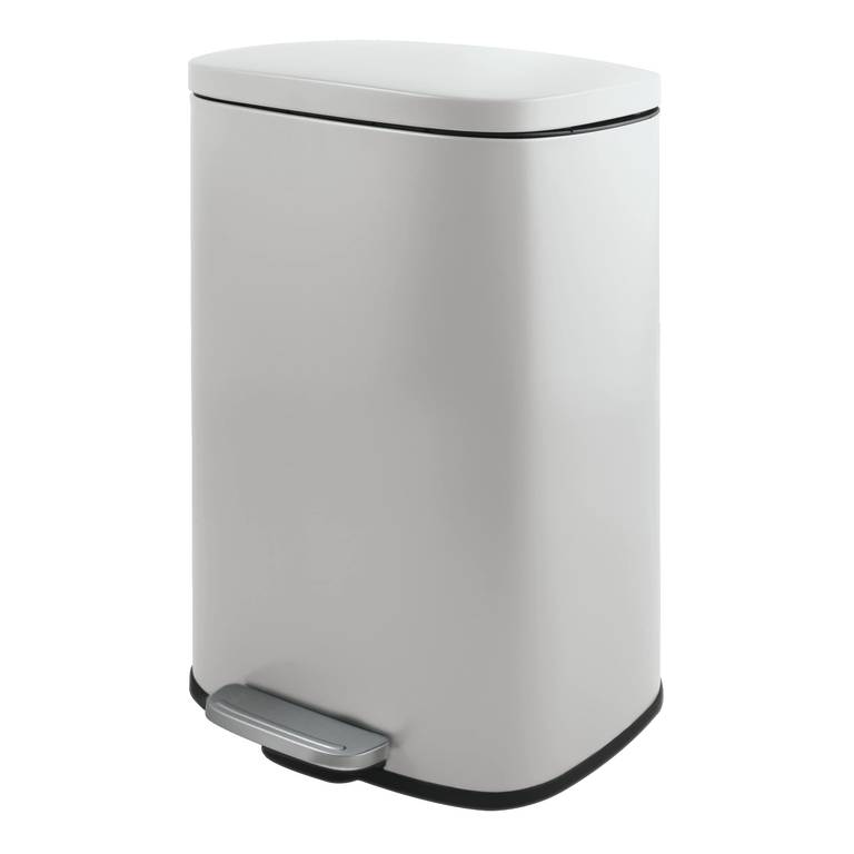 Spirella – Papelera con Pedal Modelo Akira 30L – Acero Inoxidable de Alta Gama – Cierre Silencioso – Fácil de Limpiar – Color Blanco Mate