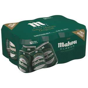 MAHOU CLASICA Cerveza 2 packs de 12 latas/0,53€ lata. (-50% 2° unidad)