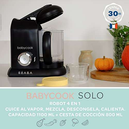 Robot de cocina infantil 4 en 1, Tritura, cocina y cuece al vapor, Cocción rápida, Comida casera, bebés y niños, Comida variada para tu bebé