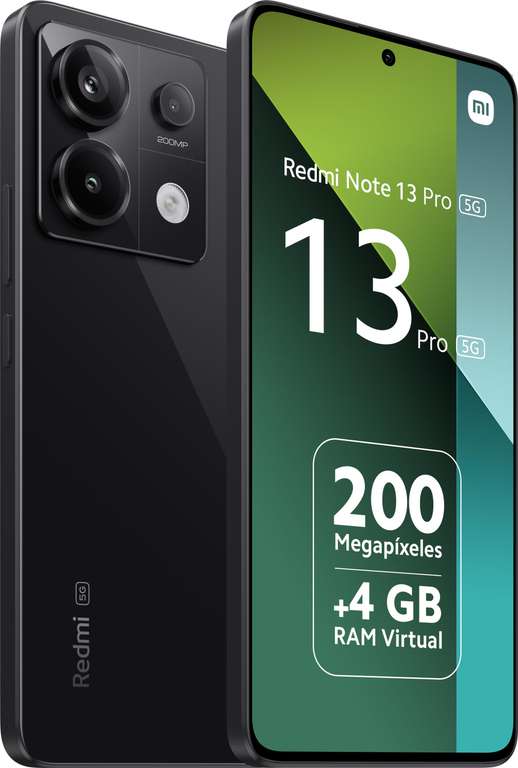 Xiaomi Redmi Note 13 Pro 5G - 12/512GB, Pantalla de 6,67" AMOLED 1.5K 120Hz, SD 7 Gen 2, Triple cámara de hasta 200MP, Hypercharge 67W