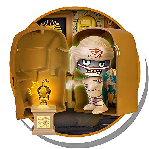 Pinypon Action - Robo en el Museo, set de juego de policías, monstruos y aventuras, con luces y sonidos, incluye una momia y un ladrón