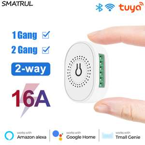 16A 1/2 Gang Tuya WiFi Bluetooth Interruptor De Luz Inteligente