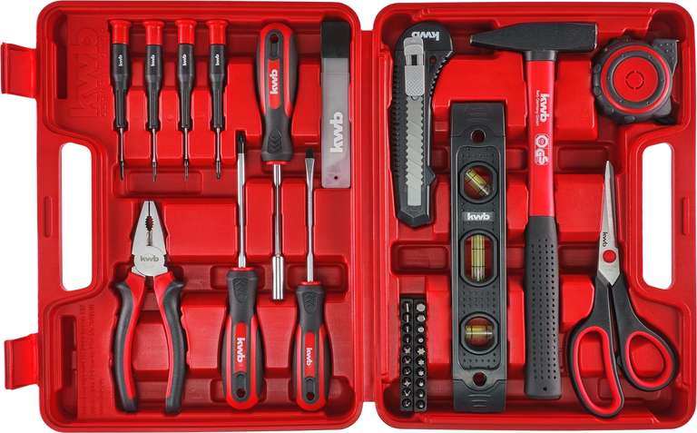Maletin de herramientas de 35 piezas, relleno, resistente, óptimo para el hogar o el garaje