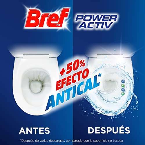 3x Bref Power Activ Natura Cesta WC (Total 9 unidades), limpiador de baños con fórmula antical