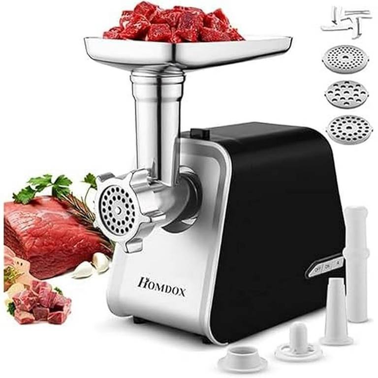 Picadora de carne eléctrica, 2000 W, máquina multifuncional con 3 placas