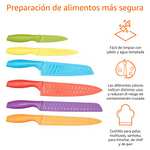 Amazon Basics - Juego de cuchillos de colores, 12 piezas