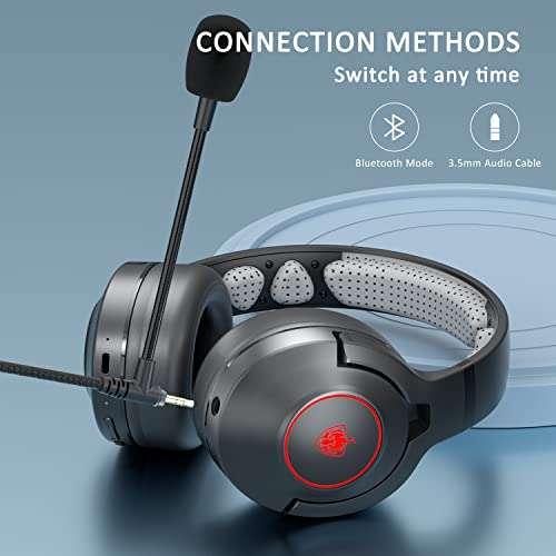 Auriculares Gaming, PHOINIKAS Over Ear Cascos Gamer 7.1 Sonido Estéreo Micrófono con Cancelación de Ruido