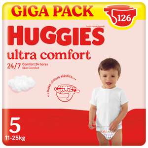 Huggies Ultra Comfort - Pañal para Bebé, Talla 5 (11-25 kg), 3 x 42 (126 unidades)