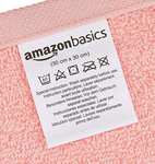 Amazon Basics - mini Toallas de algodón 30x30, 12 unidades, Rosa pétalo, Lavanda, Blanco