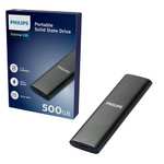 Philips Portable Externe SSD 500 GB - SATA Ultra Speed USB-C - USB, Lectura hasta 540 MB/s, Escritura hasta 520 MB/s