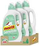 NORIT Sensible - Detergente Líquido Hipoalergénico sin perfume,Pieles Sensibles y Atópicas, Apto Adultos, Niños y Bebés,3 X 2120Ml,6360Ml