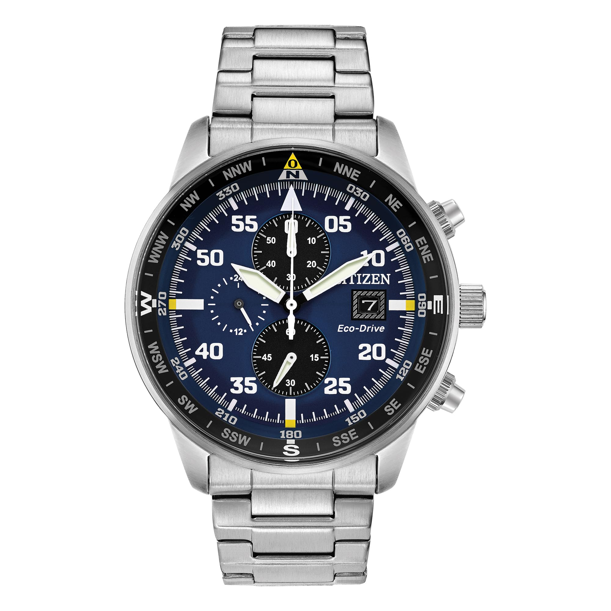 Reloj Citizen Eco-Drive Cronógrafo Aviador por 176,26€ (-20% / Mínimo 30 días) en 2 versiones: Acero/Azul y Negro/Cuero