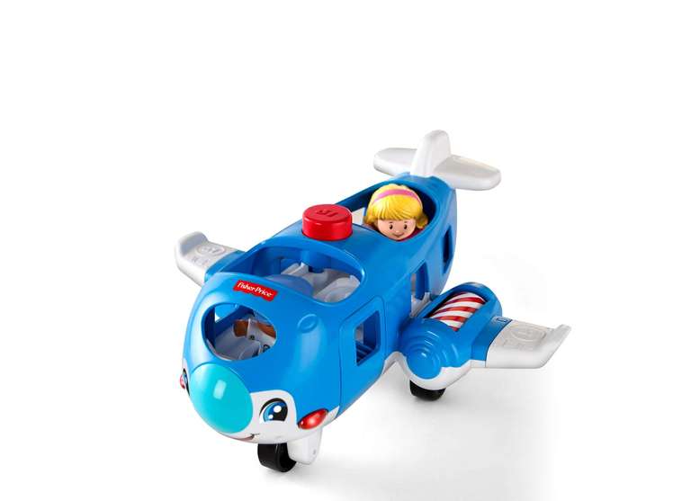 Fisher-Price Little People Avión viajamos juntos Juguete con luces y sonidos y 2 figuras, juguete para bebés +1