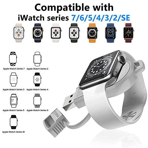 Cargador Inalámbrico para Apple Watch Cargador USB, Magnético