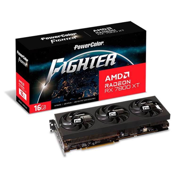 Tarjeta Gráfica PowerColor Fighter AMD Radeon RX 7800 XT 16GB GDDR6