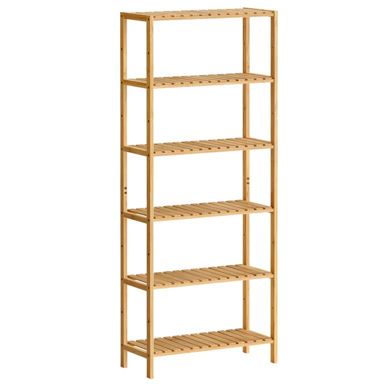 Estantería de Bambú SONGMICS 6 Niveles (Beige Natural)