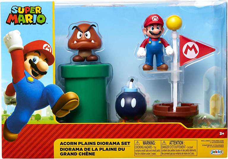 Diorama de Super Mario con 3 figuras y accesorios para niños de 3 años +
