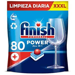 Finish Powerball Power All in 1 Pastillas para el lavavajillas, 80 pastillas