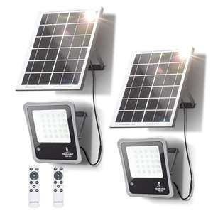 Aigostar Foco Proyector LED Solar con Mando a Distancia,30W 6500K Luz Blanca