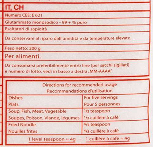 Ajinomoto Glutamato Monosódico Paquete de 1 x 200 Gr 200 g