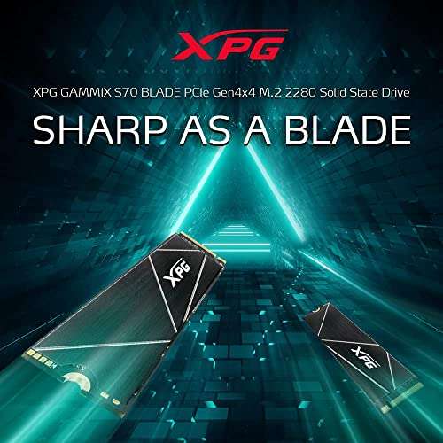 ADATA Unidad de Estado sólido XPG GAMMIX S70 Blade 2 TBPCIe Gen4x4 M.2 2280 High-End-Gaming, Black