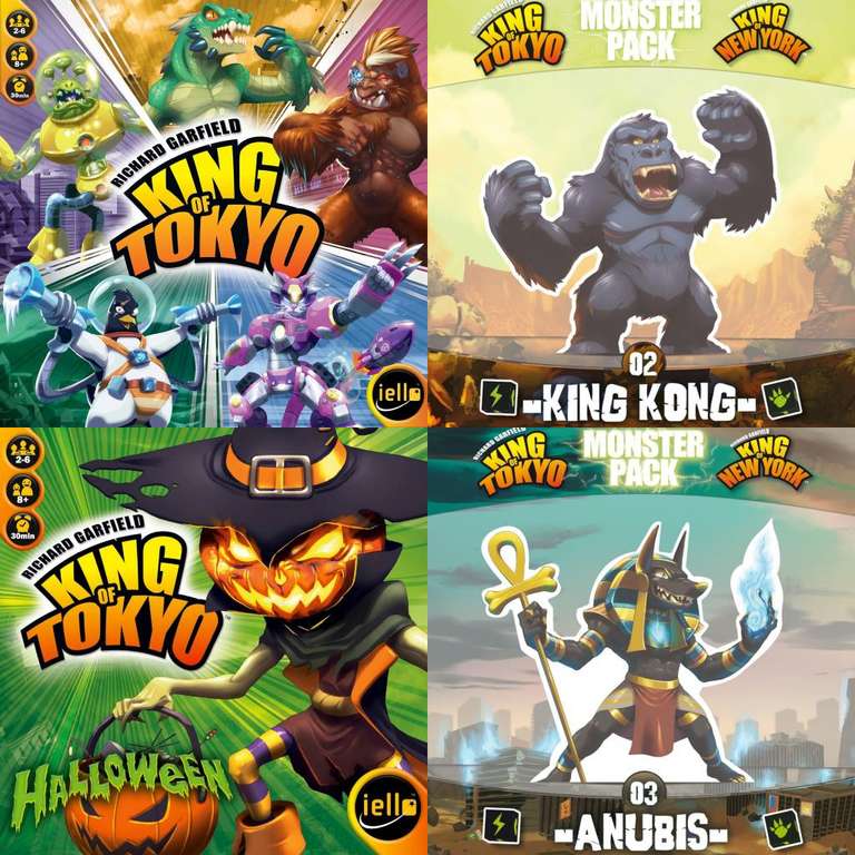 King of Tokyo + Exp. Halloween + Exp. Anubis + Exp. King Kong - Juego de Mesa