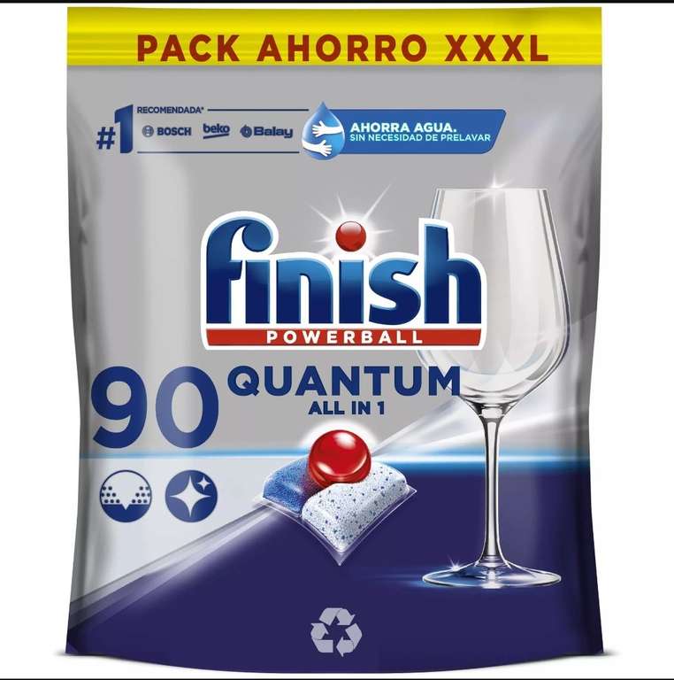 Finish Quantum Pastillas para lavavajillas Regular 90 pastillas (precio final con el descuento del 30%)