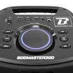 Altavoz Bluetooth BoomTone DJ Boomaster 300, LED, 250W, Bluetooth, TWS, Recargable USB, sintonizador, lector USB/tarjeta SD.