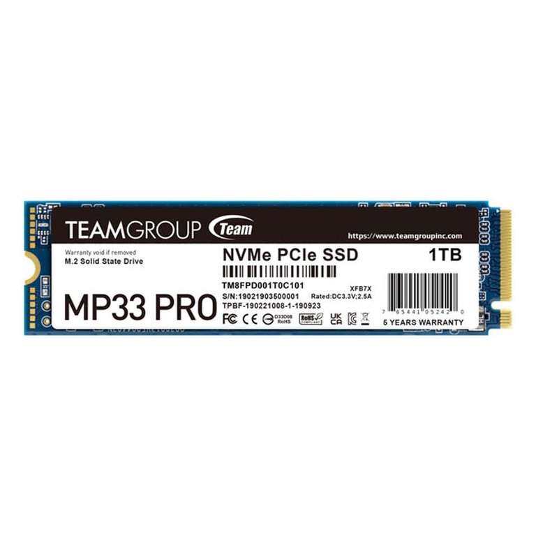 Team Group MP33 PRO 1TB Gen3 PCIe x4 NVMe - Disco Duro M.2