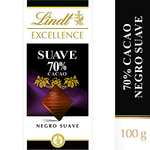 ableta de chocolate negro Lindt Excellence 70% Cacao Suave - 100 g, pack de 5